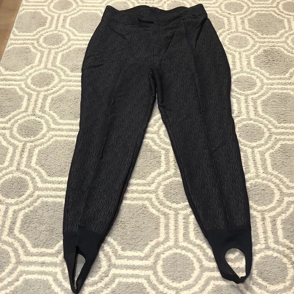 Vintage Schoeller Skifans Stirrup Ski Pants Womens Sz 16 Black Wool Blend USA